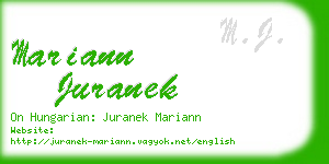 mariann juranek business card